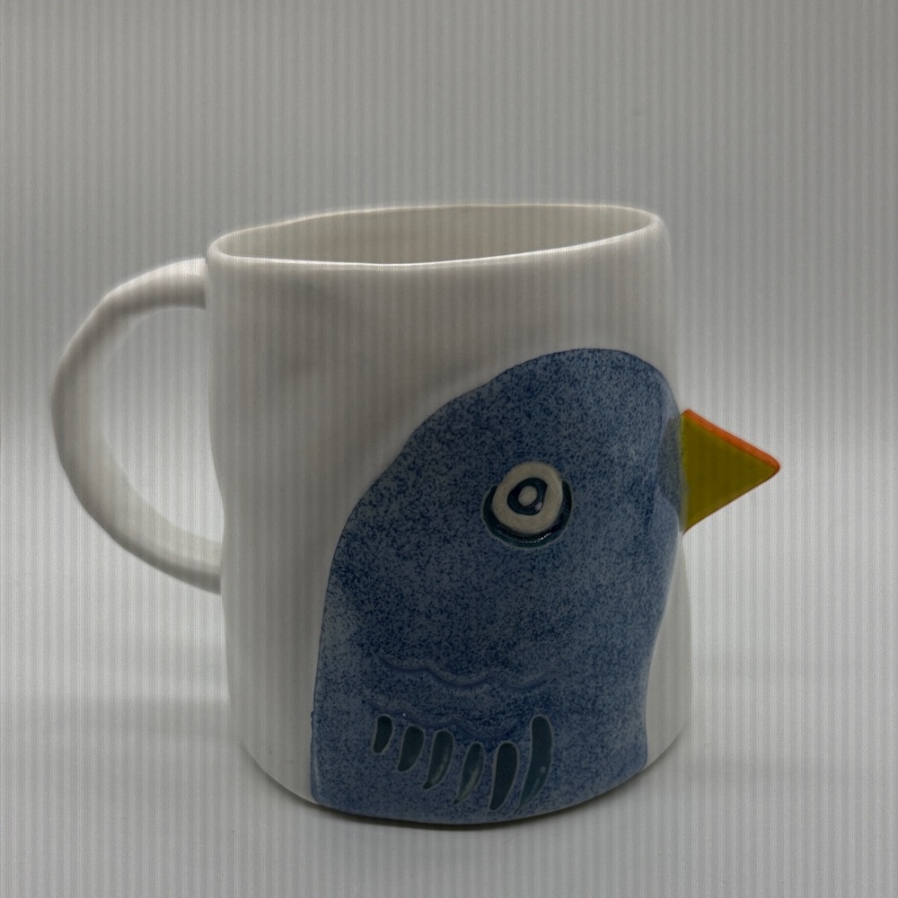 Anthropologie White Mug with Blue Bird and Yellow-Orange Beak - Picture 3 of 8